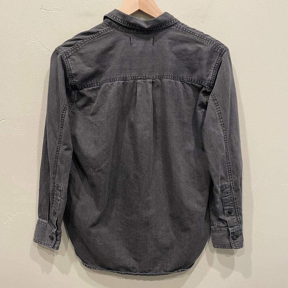 Madewell Denim Oversized Ex-Boyfriend Shirt - Size: XXS - Picture 2 of 5